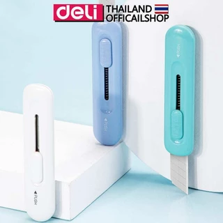 คัตเตอร์จิ๋ว Deli คัตเตอร์ตัดกระดาษ คัตเตอร์พกพา ไซส์มินิ ขนาดเล็ก พกพาง่าย สีพาสเทล