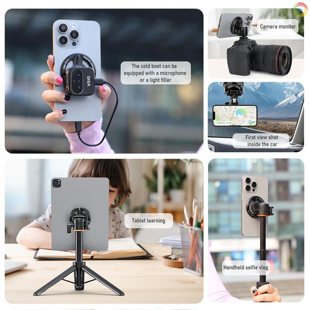 ฐานแม่เหล็ก VRIG MG-24 โทรศัพท์แม่เหล็กแบบพกพาขาตั้งกล้อง Mount Phone Mount P Came10 - รูปที่ 2
