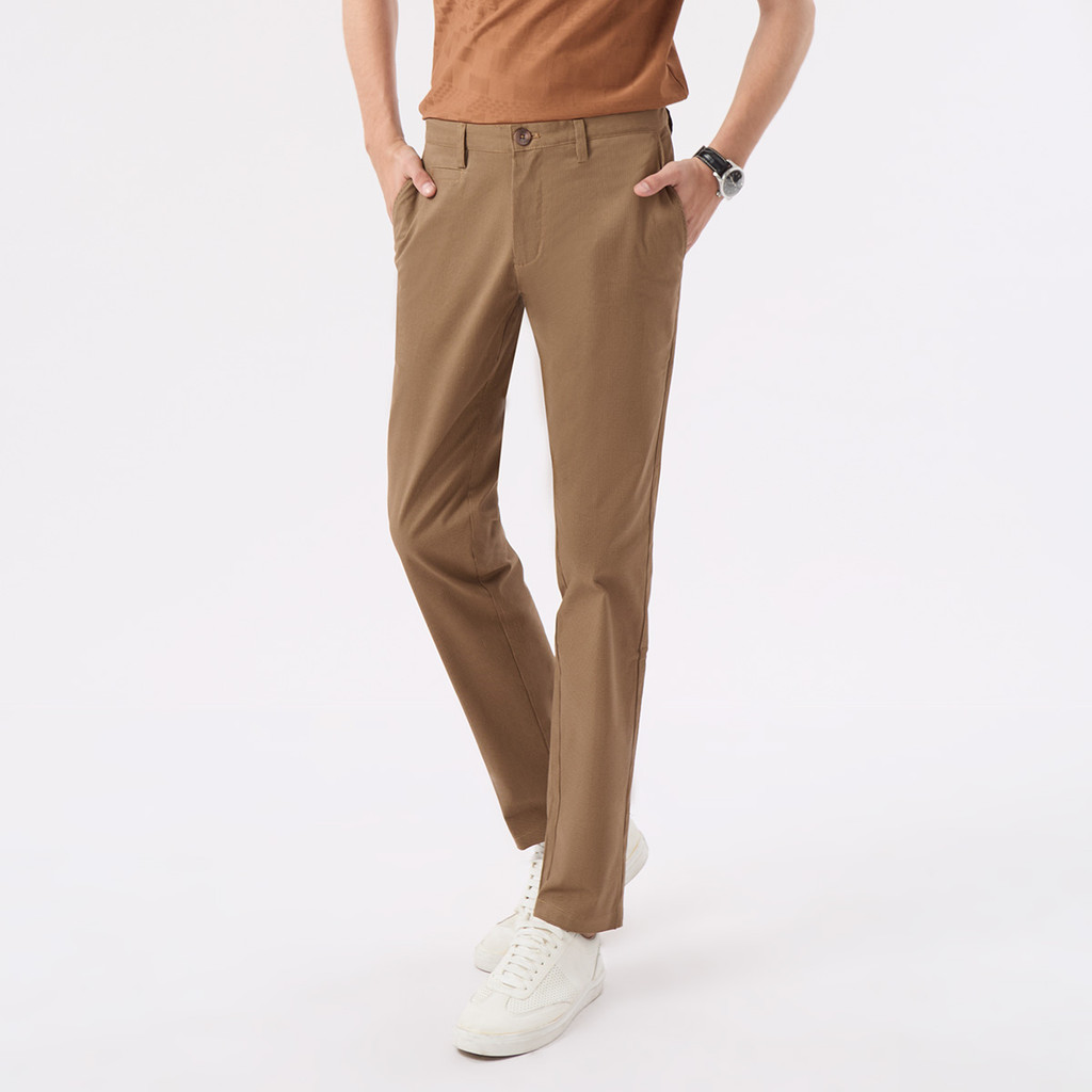 LTD กางเกง ผ้าชิโน่ ทรงสลิม ผู้ชาย สีน้ำตาลเข้ม | Slim Fit Chino Pants | 03537