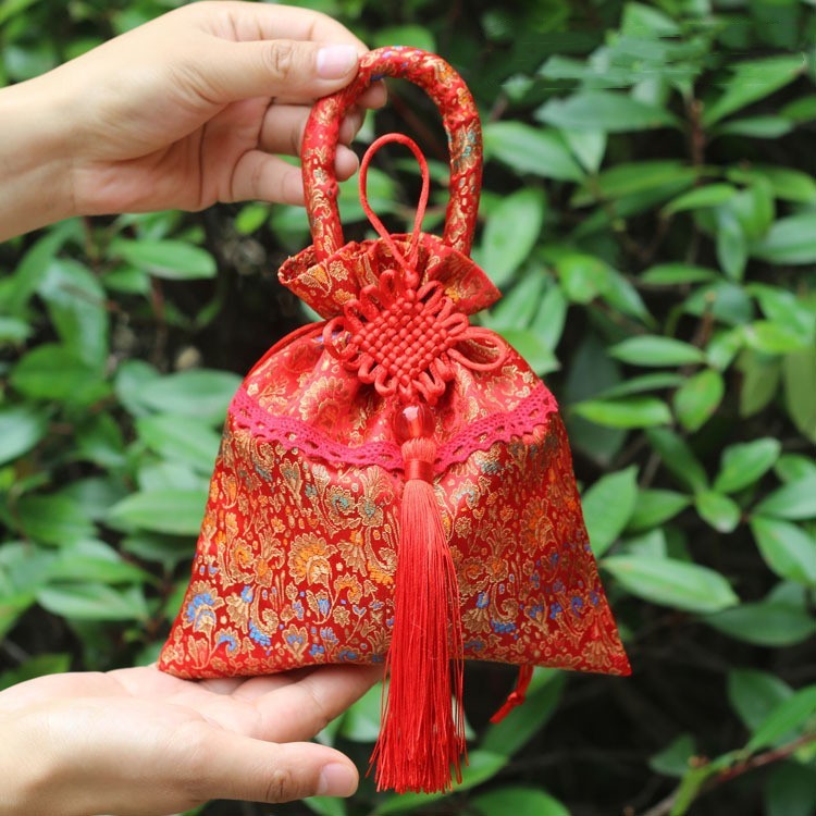 **พร้อมส่ง** ถุงใส่ส้มตรุษจีน ถุงแดงใส่ส้มมงคล อวยพรปีใหม่ ลายสวยงาม พิมพ์-ปักลาย คุณภาพดี ราคาถูก - รูปที่ 2