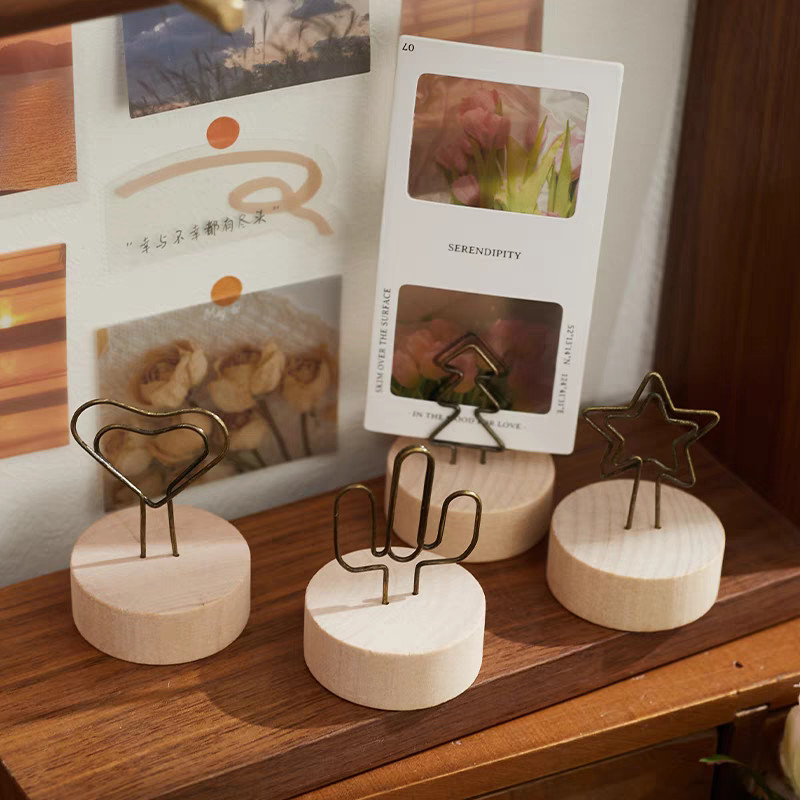 คลิปหนีบกระดาษโน๊ต คลิปหนีบรูปภาพ กระดาษโน้ต ฐานไม้ สำหรับตกแต่งบ้าน ตั้งโต๊ะ ออฟฟิศ - รูปที่ 7