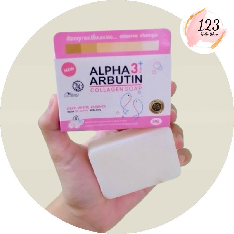🔺 Alpha 3 Plus Arbutin Collagen Soap (แบบกล่อง) สบู่อัลฟ่า 3 พลัส อาร์บูติน คอลลาเจน ✨
