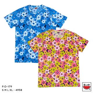 เสื้อแตงโม (SUIKA) - เสื้อแตงโม เสื้อยืดคอกลม พิมพ์ลายดอกไม้…