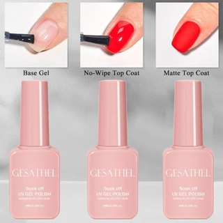 GESATHEL ชุดเคลือบสีเจล ทาเล็บ/top ทาเล็บ UV LED ทาเล็บเจล สีทาเล็บเจล สีเจล ยาทาเล็บเจล15ML ปริมาณ