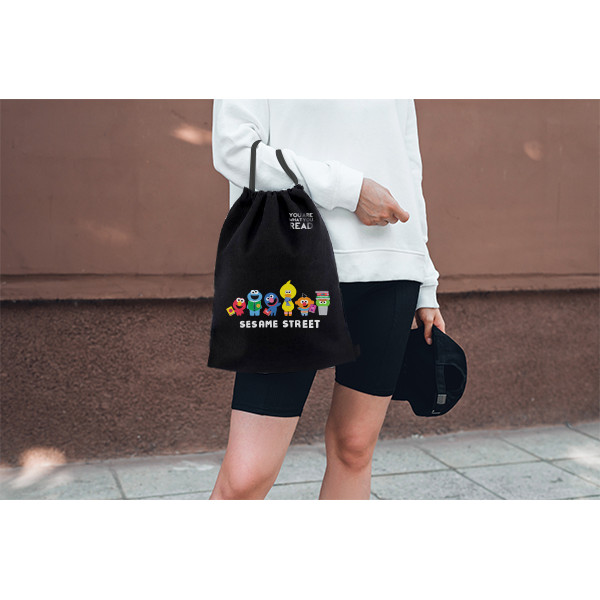 Bundanjai (กระเป๋าเชือกรูด) SST5-กระเป๋าเชือกรูด : SST&YWR SST-D Drawstring Backpack (SST5D-DTB-BK35) W35xH43 cm.