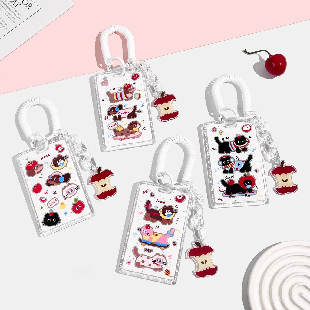 2025 Back To Schoolเปิดเทอมซองการ์ดน่ารักลายดัชชุน พร้อมสายคล้องแบบยืดได้ สำหรับบัตรนักเรียน บัตรงาน