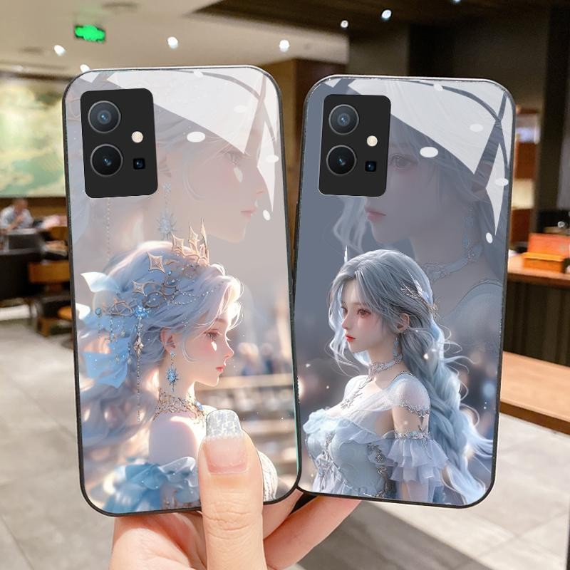 เหมาะสำหรับ VIVO Y75 5G Y75 4G Y75S Y72 Y73 Y76 Y7s Y85 Y89 กรณีโทรศัพท์มือถือ Simple Princess Starf
