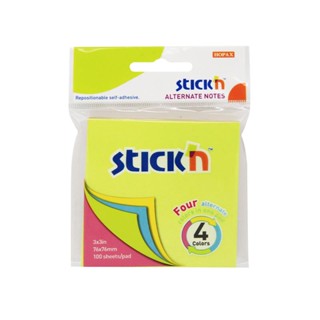 StickN กระดาษโน้ต 3"x3" คละสีนีออน รุ่น 21822