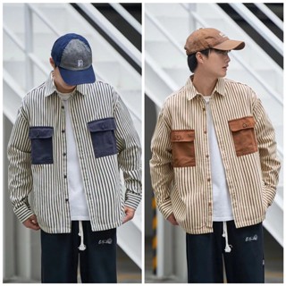 เสื้อJacket เสื้อแจ็คเก็ตแขนยาว ผ้าพรีเมี่ยม ลายตรง 3328