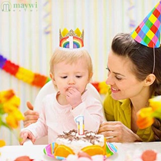 Maywi หมวกมงกุฎวันเกิดเด็ก 1st Birthday Baby Shower Princess Crown Headband