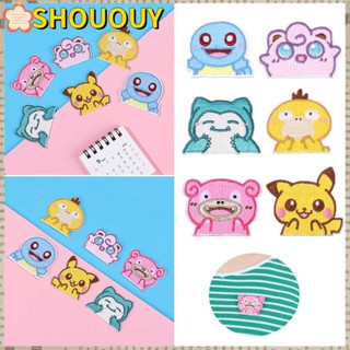 Shououy สติกเกอร์แพทช์ ลาย Jigglypuff Slowpoke มีกาวในตัว สําหรับตกแต่งเสื้อผ้า DIY