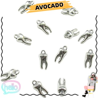 Avocarr จี้ฟัน โลหะผสมเงิน 7*15 มม. 30 ชิ้น