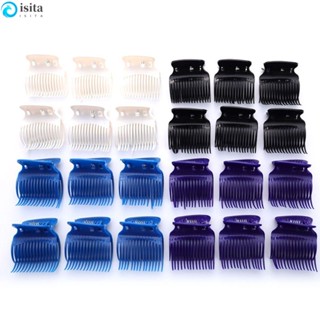 Isita คลิปม้วนผม มีฉนวนกันความร้อน สีดํา สีขาว ทนทาน 12 ชิ้น ต่อชุด