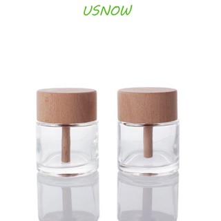 Usnow ขวดแก้วเปล่าใส่น้ํามันหอมระเหย พร้อมฝาปิดไม้ ขนาดเล็ก 50 มล. แบบพกพา เติมได้ สําหรับรถยนต์ สํานักงาน DIY