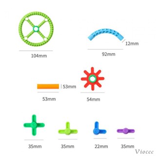 [Viocee] บล็อกตัวต่อท่อ 3D หลากสี ของเล่น สําหรับเด็กก่อนวัยเรียน 3 4 5 6 7+