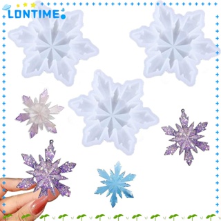 Lontime แม่พิมพ์ซิลิโคนเรซิ่น รูปเกล็ดหิมะ ขนาด 11.5*10*1.8 ซม. สีขาว สําหรับตกแต่งบ้าน คริสต์มาส 3 ชิ้น