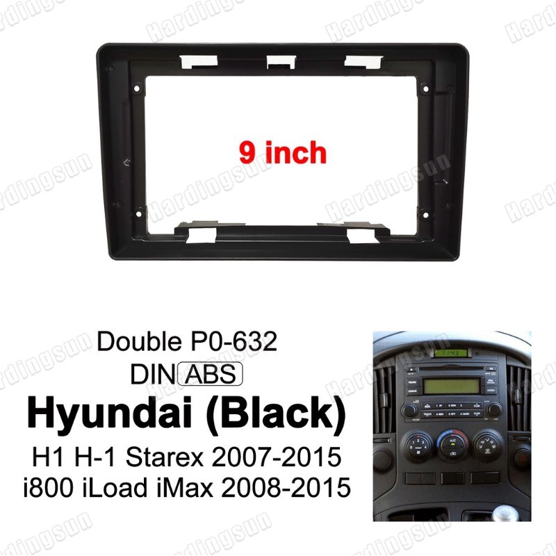 Fascia แผงเครื่องเล่น MP5 วิทยุรถยนต์ สําหรับ 2007-2015 Hyundai Starex H1 กรอบ 9 นิ้ว Android 2Din