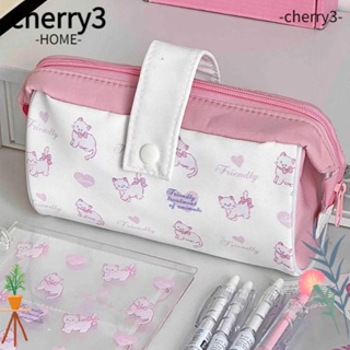 Cherry3 กล่องดินสอ ขนาดใหญ่ จุของได้เยอะ พิมพ์ลายแมว เหมาะกับของขวัญ สําหรับนักเรียน