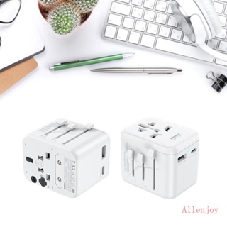 Joy อะแดปเตอร์แปลงปลั๊กชาร์จติดผนัง พร้อมพอร์ต USB สําหรับ US EU UK AU