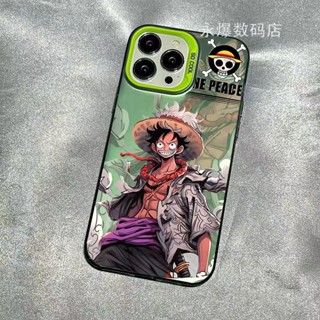 เคสโทรศัพท์มือถือชุบไฟฟ้า แบบนิ่ม ลายการ์ตูนลูฟี่ One Piece สําหรับ Apple Iphone 14promax 13pro 12 11 7p 4TPP