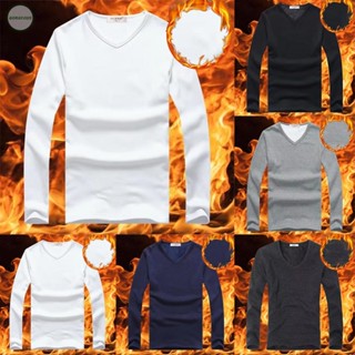 GORGEOUS~Mens Thermal Warm V Neck Slim Fit T-shirt Long Sleeve Undershirt Pullover Tops