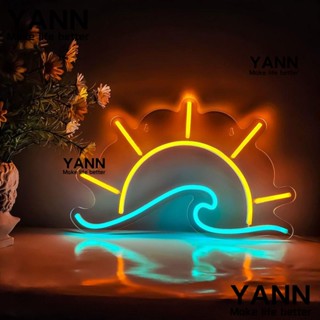 Yann1 โคมไฟนีออน LED รูปพระอาทิตย์ตก พระอาทิตย์ขึ้น นีออน ชาร์จ USB สําหรับติดผนัง ของขวัญ วันหยุด