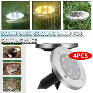 4 Pack 2 in 1 Solar Waterproof Outdoor Gound Light Pest Repellent for Mouse Rat