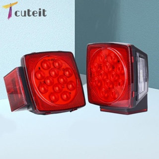 Tcuteit ไฟเบรก LED 6500K 5050SMD 12V สําหรับรถบรรทุก รถพ่วง รถบ้าน เรือ