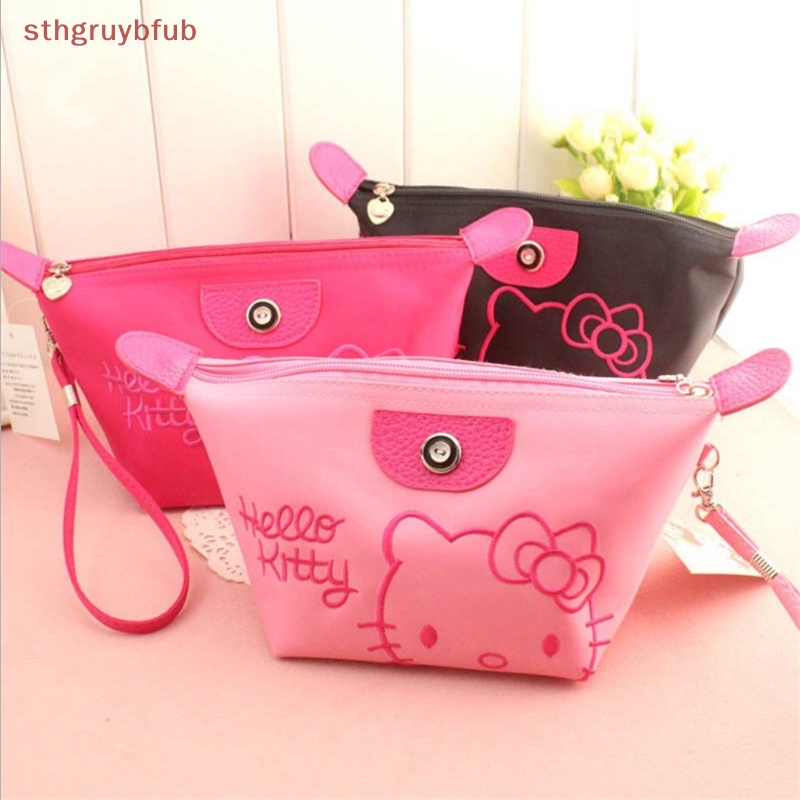 Sthb กระเป๋าเครื่องสําอาง ลายการ์ตูน Hello Kitty กันน้ํา จุของได้เยอะ