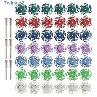 Twinkle ล้อเจียร อลูมิเนียมออกไซด์ 1 นิ้ว ไนล่อน 3 มม. หลากสี 80-2500 สําหรับขัดเครื่องประดับ ไม้ โลหะ 42 ชิ้น