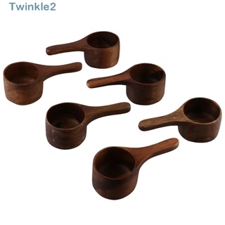 Twinkle ช้อนกาแฟ ตักเมล็ดกาแฟ ทําจากไม้อะคาเซีย แฮนด์เมด 6 ชิ้น