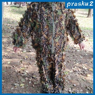 [Prasku2] Ghillie เสื้อแจ็กเก็ต เสื้อสูท เสื้อแจ็กเก็ต มีฮู้ด มีซิป ลายใบไม้ หลากสี สําหรับผู้ชาย และผู้หญิง