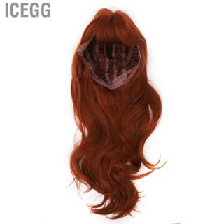 Icegg Reddish Brown Wig Cosplay For Halloween Party