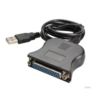 Inter สายเคเบิลอะแดปเตอร์ USB 2 0 เป็น 25 Pin IEEE 1284 USB เป็น DB25 25Pin 80 ซม. สําหรับเครื่องพิมพ์