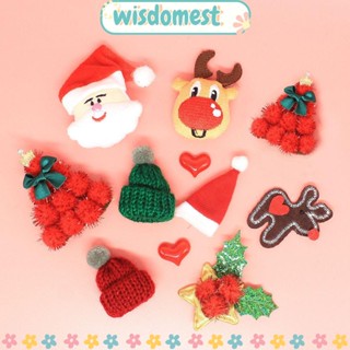 WISDOMEST 7 ชิ้น / เซต เครื่องประดับคริสต์มาส ใหม่ ป้ายเสื้อกันหนาว DIY งานฝีมือ เสื้อผ้า มนุษย์หิมะ