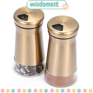 Wisdomest ขวดสเตนเลส สําหรับใส่เครื่องเทศ พริกไทย 2 ชิ้น