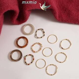 Mxmio แหวนอะคริลิคเรซิ่น หลากสี 4 ชิ้น/ชุด