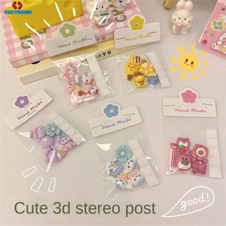 สติกเกอร์สเตอริโอ Sanrio การ์ตูน 3d ถ้วยน้ำเคสโทรศัพท์ Creative Diy Handmade ตกแต่งเรซิ่น Patch สำหรับอุปกรณ์ตกแต่งบ้าน cynthia