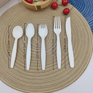 (50ชิ้น) ช้อน ส้อม มีด ทำมาจากข้าวโพด ย่อยสลายได้100% รักษ์โลก ปลอดภัย สามารถใช้กับอาหารได้ทั้งร้อนและเย็น