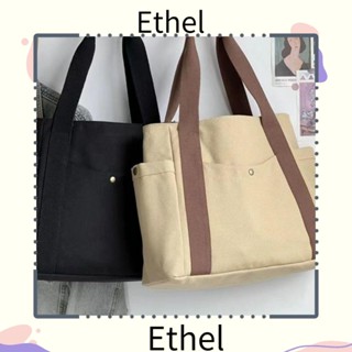 Ethel1 กระเป๋าผ้าแคนวาส ลายตัวอักษร ใต้วงแขน จุของได้เยอะ สําหรับผู้หญิง นักเรียน ทํางาน