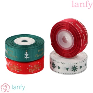 Lanfy ริบบิ้นผ้าซาติน โพลีเอสเตอร์ DIY สําหรับห่อของขวัญ ตกแต่งบ้าน คริสต์มาส