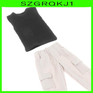 [szgrqkj1] เสื้อกล้าม กางเกงคาร์โก้ สเกล 1/12 สําหรับผู้ชาย 6 นิ้ว