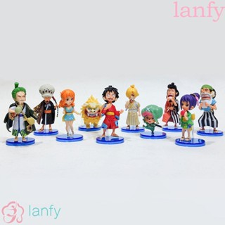 Lanfy โมเดลฟิกเกอร์ Luffy Usopp Zoro Robin PVC ของเล่น ของสะสม ของขวัญ สําหรับตกแต่งบ้านตุ๊กตา