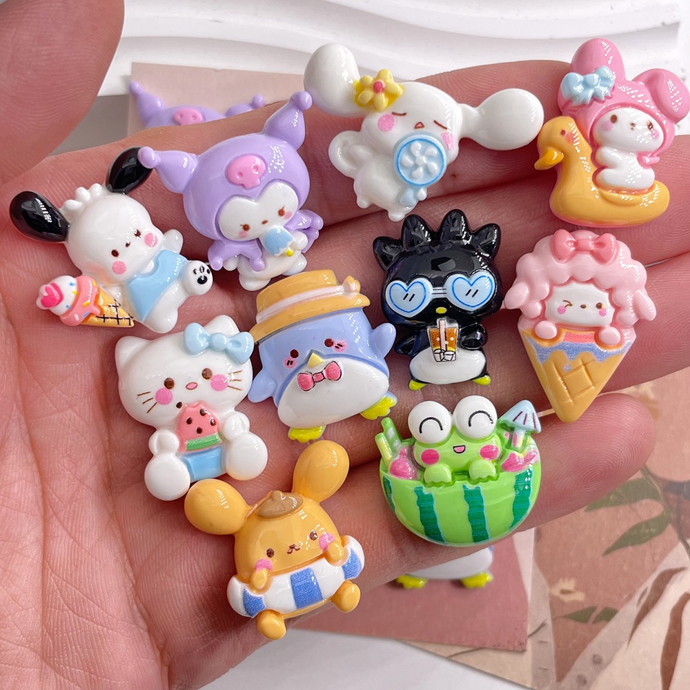 [4 #] Jibbitz Crocs ชุดเครื่องประดับเรซิ่น ลายการ์ตูนสัตว์ แฮนด์เมด diy สําหรับรองเท้า กิ๊บติดผม โทรศัพท์ FN