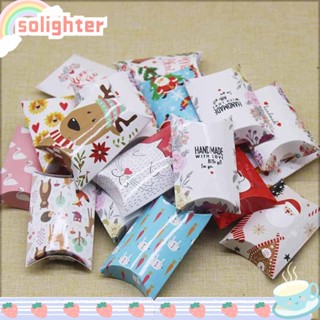 Solighter กล่องกระดาษคราฟท์ สําหรับใส่ขนม คุกกี้ ช็อคโกแลต DIY