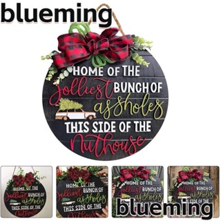 Blueming2 ป้ายไม้แขวนประตู ลายคริสต์มาส สําหรับแขวนตกแต่งปาร์ตี้คริสต์มาส