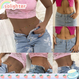 Solighter โซ่หน้าท้อง ผู้หญิง สตรีทแวร์ เซ็กซี่ เครื่องประดับร่างกาย