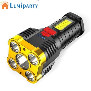 Lumiparty ไฟฉาย Led 3 สปีด สว่างมาก กันน้ํา ชาร์จ Usb สําหรับกลางแจ้ง ในร่ม