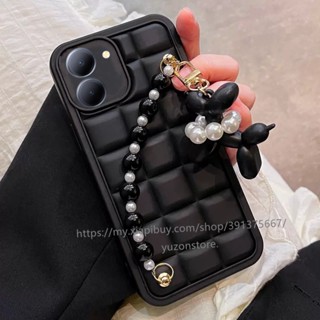 VIVO Y27 Y36 Y35 Y22 Y22s Y16 Y02 Y02s Y02t Y02A 4G 5G Phone Case เคสโทรศัพท์มือถือแบบนิ่ม กันกระแทก แต่งไข่มุก พร้อมสายคล้องข้อมือ พกพาง่าย สําหรับ