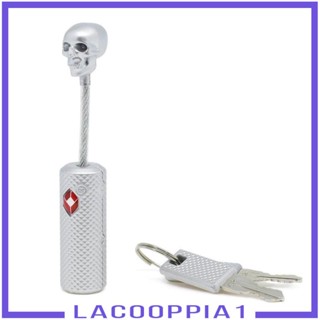 [Lacooppia1] อุปกรณ์ล็อคสายเคเบิล พร้อมหัวกะโหลก สีดํา สําหรับกระเป๋าเดินทาง